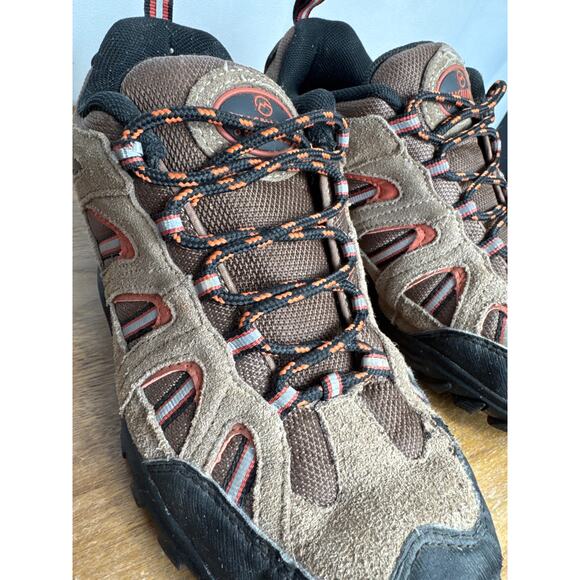 Magellan Prowler Hiking Shoes Mens 8 Waterproof Brown Orange GUC Lace Up Low Top - Picture 8 of 10